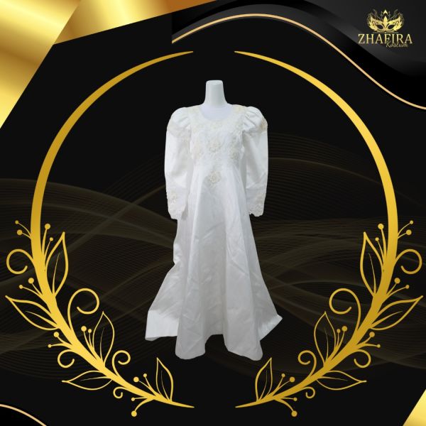 GAUN PUTIH ELEGANT A-LINE