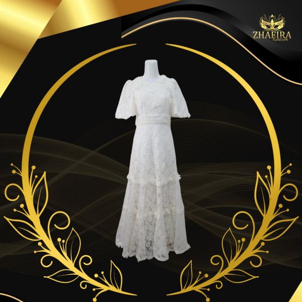 GAUN LACE TIERED VINTAGE