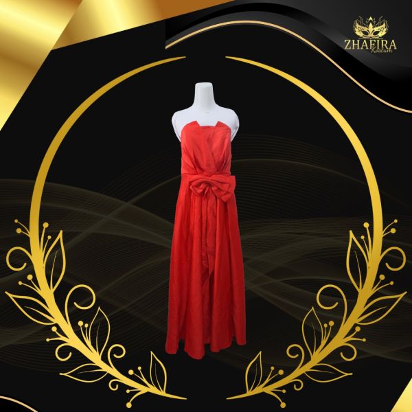 GAUN MERAH SILKY
