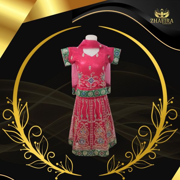 INDIA DRESS PINK PAYET ANAK