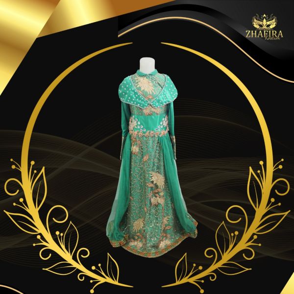 INDIA DRESS HIJAU PREMIUM ANAK