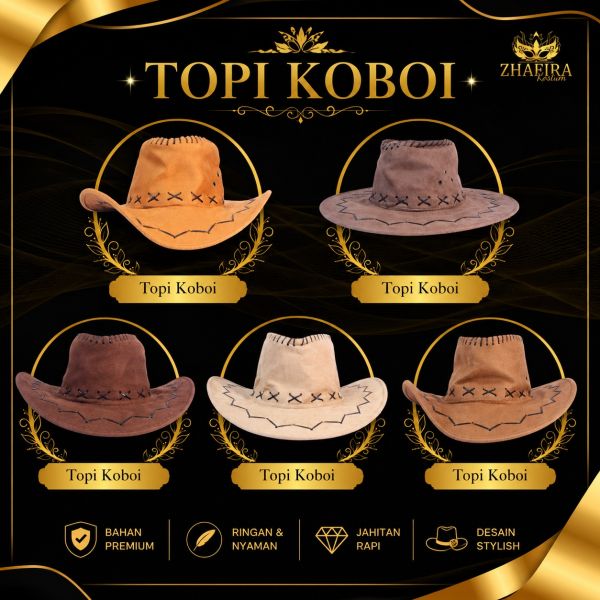 TOPI KOBOY COKLAT