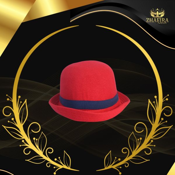 TOPI BOWLER MERAH/ HITAM