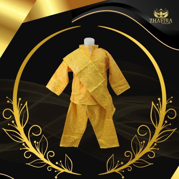 BAJU ADAT MELAYU LAKI LAKI KUNING