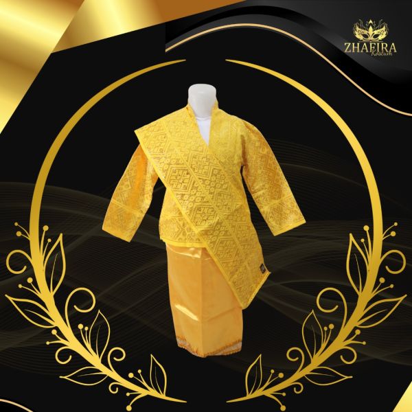 BAJU ADAT MELAYU PEREMPUAN KUNING