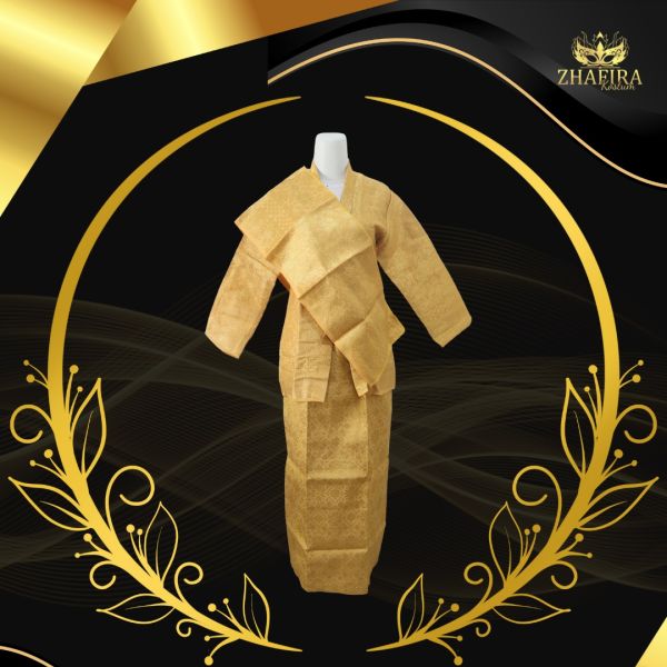 BAJU ADAT MELAYU PEREMPUAN KUNING 2