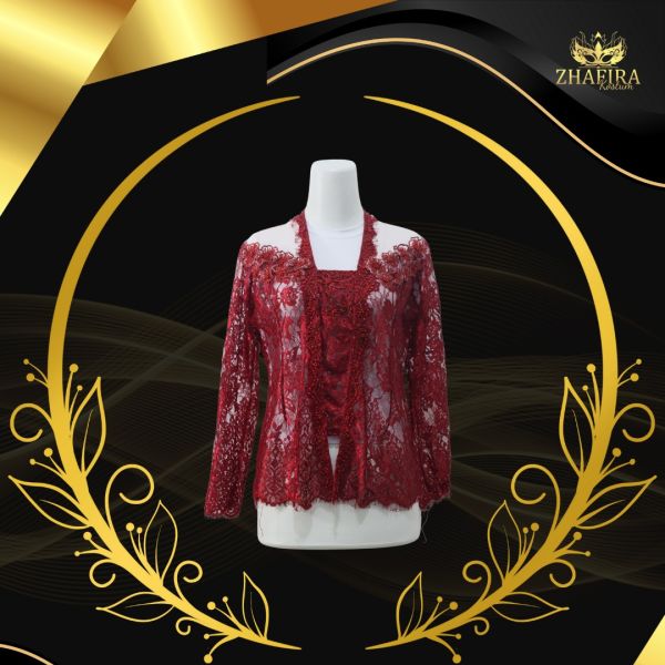 KEBAYA BROKAT MERAH PAYET M
