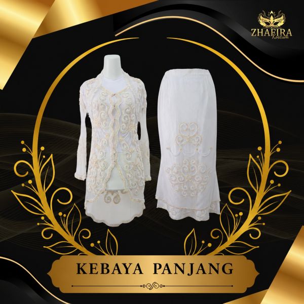 SET KEBAYA PANJANG PUTIH M