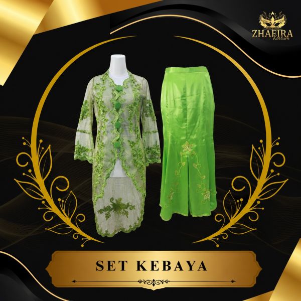 SET KEBAYA HIJAU   L