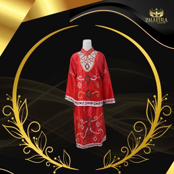 BAJU ADAT KALIMANTAN MERAH DEWASA