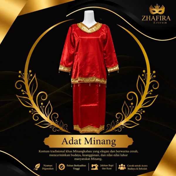 BAJU ADAT MINANG PEREMPUAN MERAH